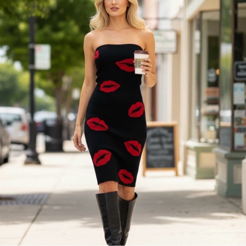 New madden girl Strapless 💋💋💋 Tube Midi Slit Dress